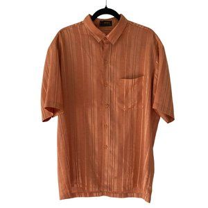 Honey size M Rust Color Button Down Striped Shirt